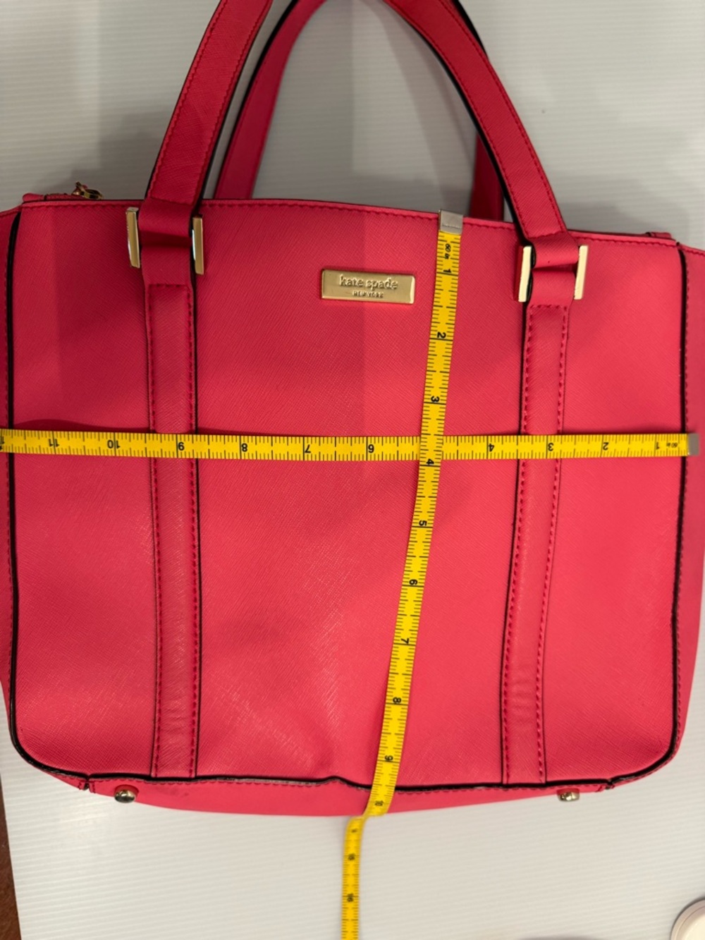 Kate Spade Raspberry Leather Tote Handbag - Picture 3 of 16